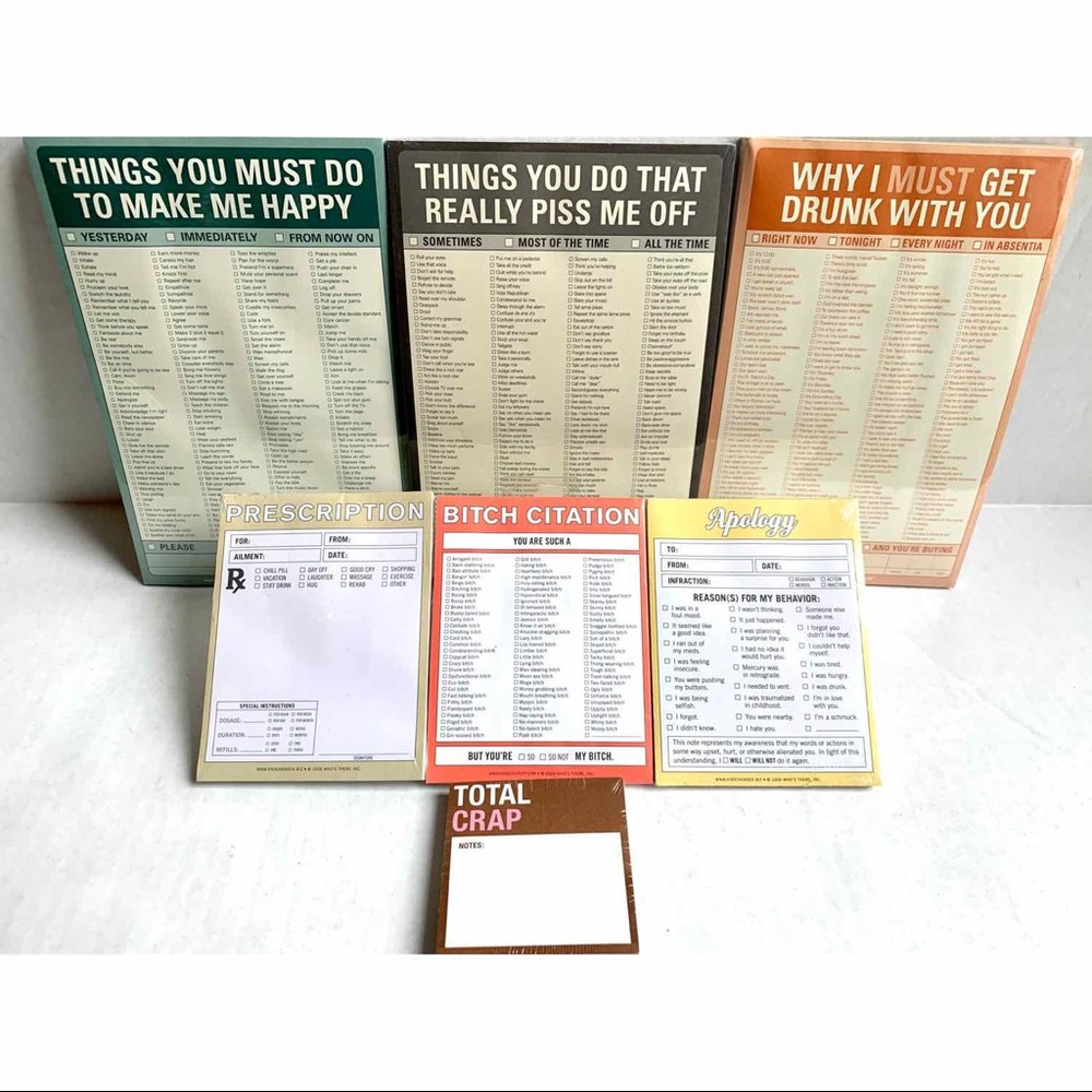 KNOCK KNOCK CLEVER NOTE PAD COLLECTION OF 7